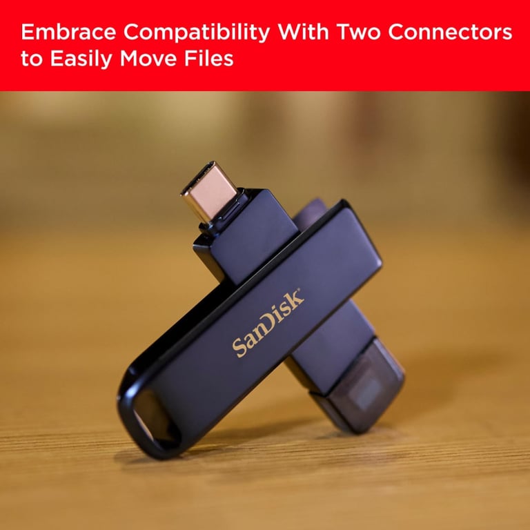 USB флеш накопичувач SanDisk 128GB Phone Drive for iPhone Metallic Sky Lightning/Type-C U (SDIXD0N-128G-GN6NE) - фото 6