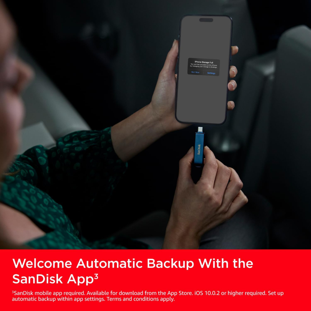 USB флеш накопичувач SanDisk 128GB Phone Drive for iPhone Metallic Sky Lightning/Type-C U (SDIXD0N-128G-GN6NE) - фото 7 USB флеш накопичувач SanDisk 128GB Phone Drive for iPhone Metallic Sky Lightning/Type-C U (SDIXD0N-128G-GN6NE) - фото 7