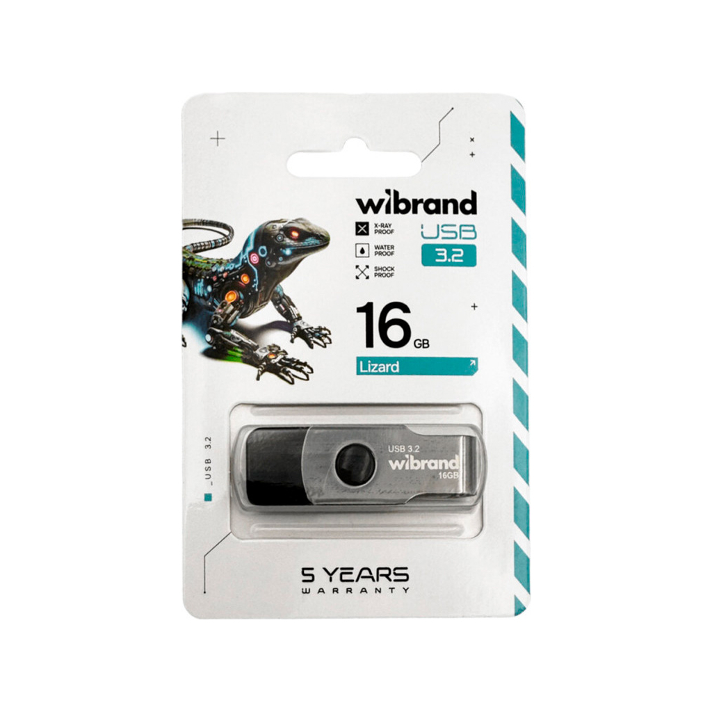 USB флеш накопичувач Wibrand 16GB Lizard Black USB 3.2 (WI3.2/LI16P9B) - фото 2 USB флеш накопичувач Wibrand 16GB Lizard Black USB 3.2 (WI3.2/LI16P9B) - фото 2