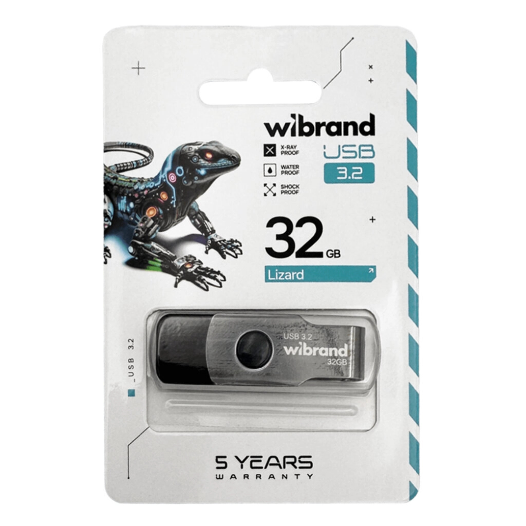 USB флеш накопичувач Wibrand 32GB Lizard Black USB 3.2 (WI3.2/LI32P9B) - фото 3 USB флеш накопичувач Wibrand 32GB Lizard Black USB 3.2 (WI3.2/LI32P9B) - фото 3