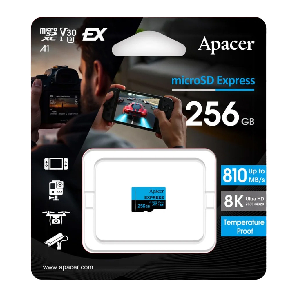 Карта пам'яті Apacer 256GB microSDXC class 10 UHS-I U3 V30 A1 Express (AP256GMCEXG3X17-RA) - фото 2 Карта пам'яті Apacer 256GB microSDXC class 10 UHS-I U3 V30 A1 Express (AP256GMCEXG3X17-RA) - фото 2