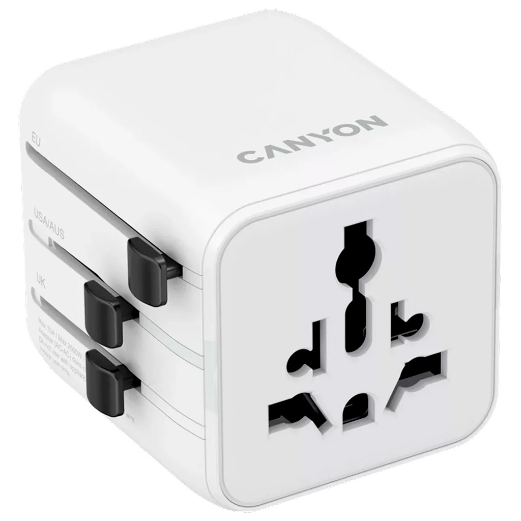 Перехідник Canyon Travel Adapter OnTour One EU/UK/US/AUS White (CNS-TA1005W)