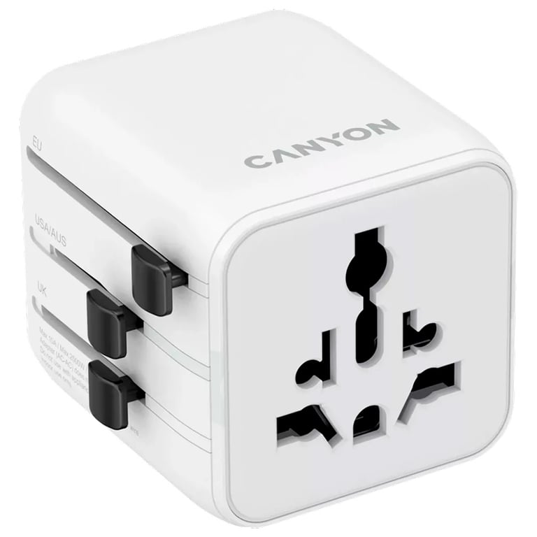 Перехідник Canyon Travel Adapter OnTour One EU/UK/US/AUS White (CNS-TA1005W) - фото 1