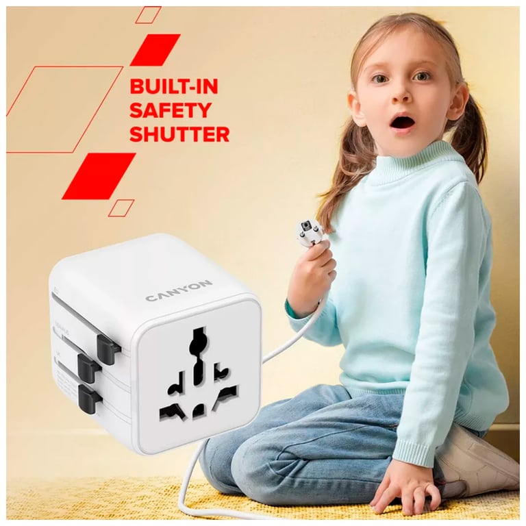 Перехідник Canyon Travel Adapter OnTour One EU/UK/US/AUS White (CNS-TA1005W) - фото 6