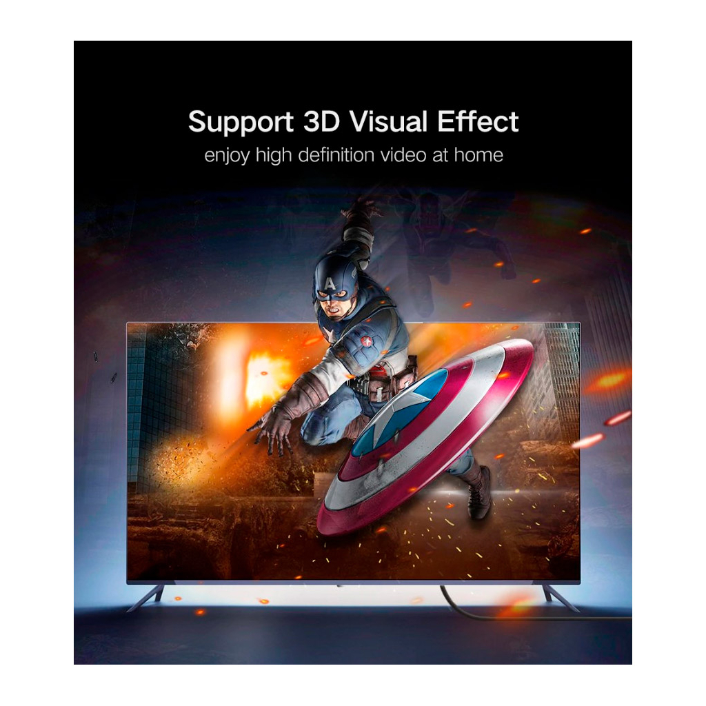 Кабель мультимедійний HDMI M to HDMI M 10.0m HD104 black Ugreen (10110) - фото 3 Кабель мультимедійний HDMI M to HDMI M 10.0m HD104 black Ugreen (10110) - фото 3