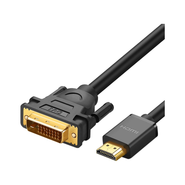 Кабель мультимедійний HDMI M to DVI M 1.0m HD106 black Ugreen (30116) - фото 1