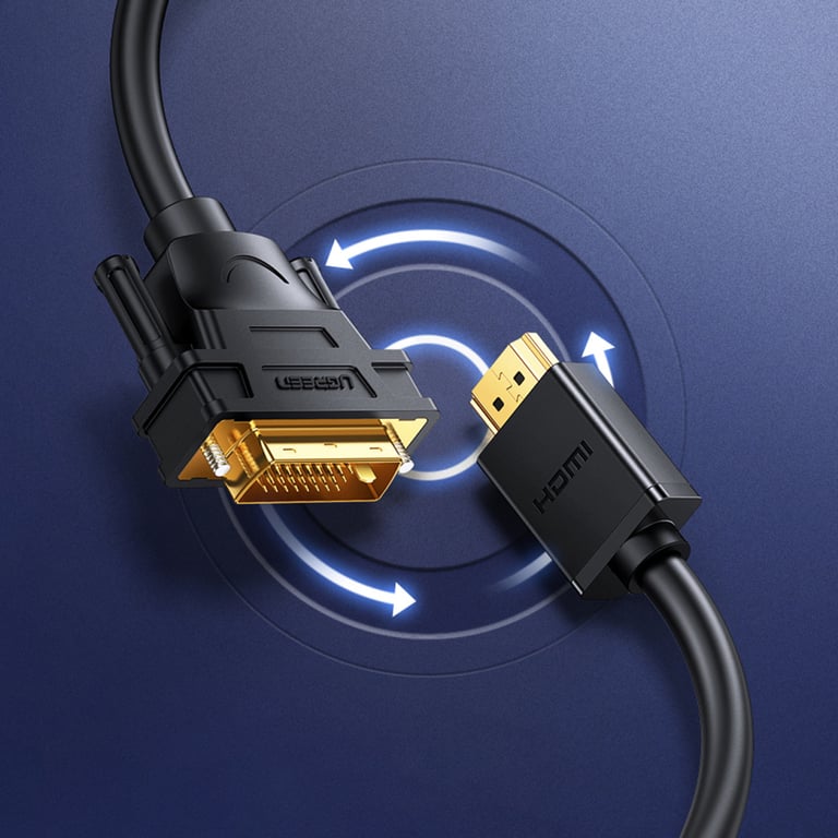 Кабель мультимедійний HDMI M to DVI M 1.0m HD106 black Ugreen (30116) - фото 3