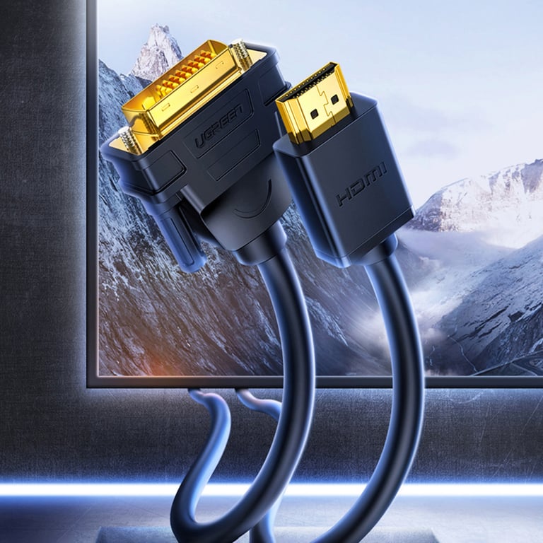 Кабель мультимедійний HDMI M to DVI M 1.0m HD106 black Ugreen (30116) - фото 4