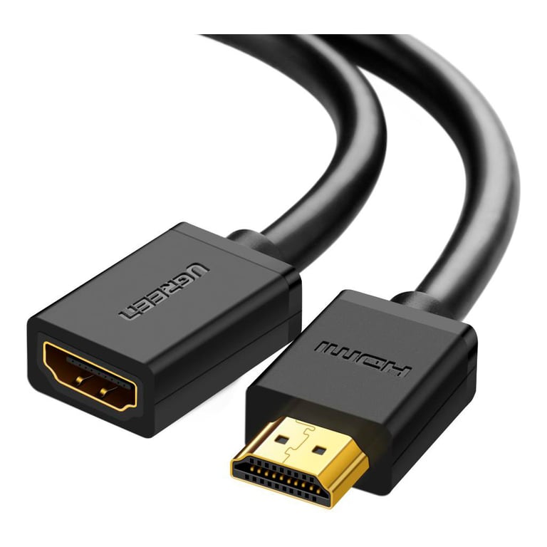Кабель мультимедійний HDMI M to HDMI F 1.0m HD107 black Ugreen (10141) - фото 1