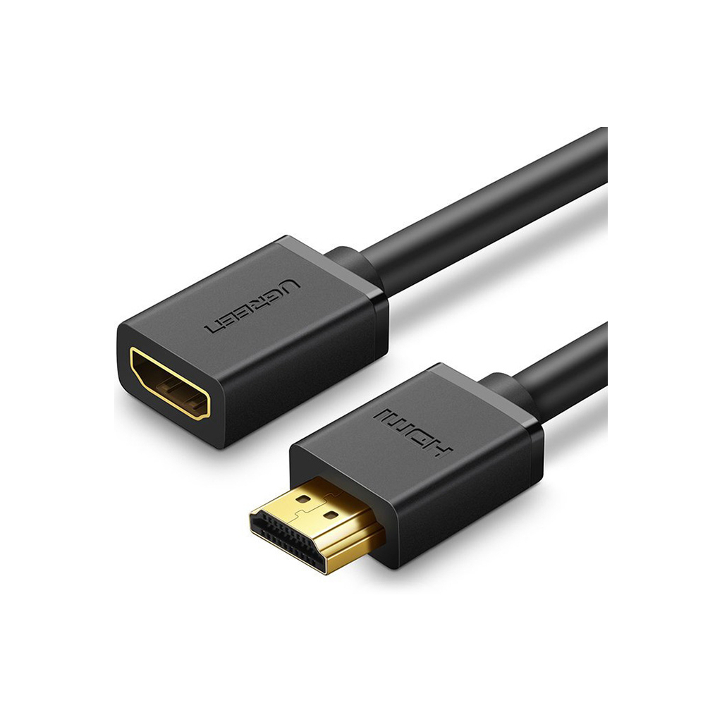 Кабель мультимедійний HDMI M to HDMI F 1.0m HD107 black Ugreen (10141) - фото 2 Кабель мультимедійний HDMI M to HDMI F 1.0m HD107 black Ugreen (10141) - фото 2