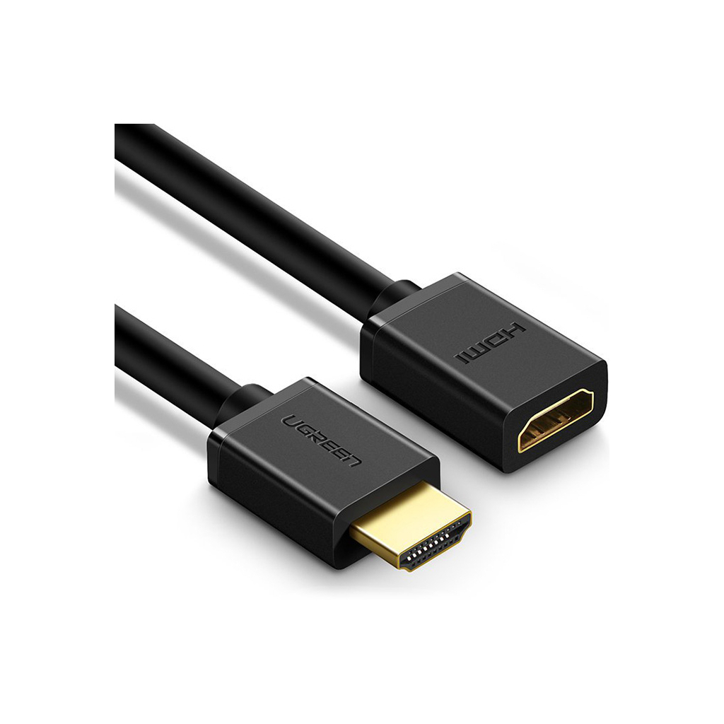 Кабель мультимедійний HDMI M to HDMI F 1.0m HD107 black Ugreen (10141) - фото 3 Кабель мультимедійний HDMI M to HDMI F 1.0m HD107 black Ugreen (10141) - фото 3