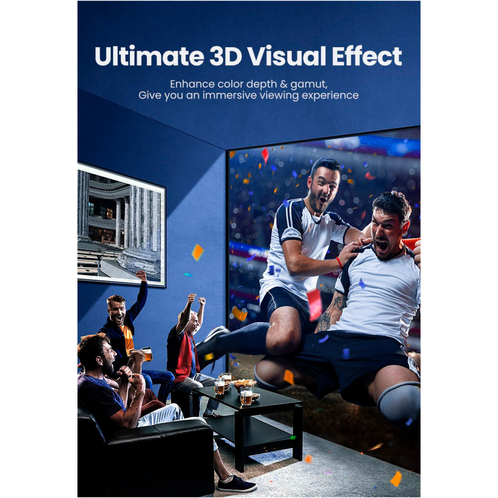 Кабель мультимедійний HDMI M to HDMI M 1.5m braided HD140 black Ugreen (80402) - фото 3 Кабель мультимедійний HDMI M to HDMI M 1.5m braided HD140 black Ugreen (80402) - фото 3