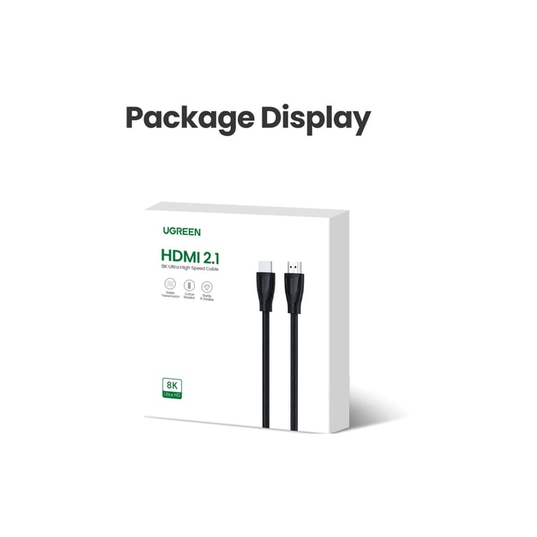Кабель мультимедійний HDMI M to HDMI M 2.0m braided HD140 black Ugreen (80403) - фото 6