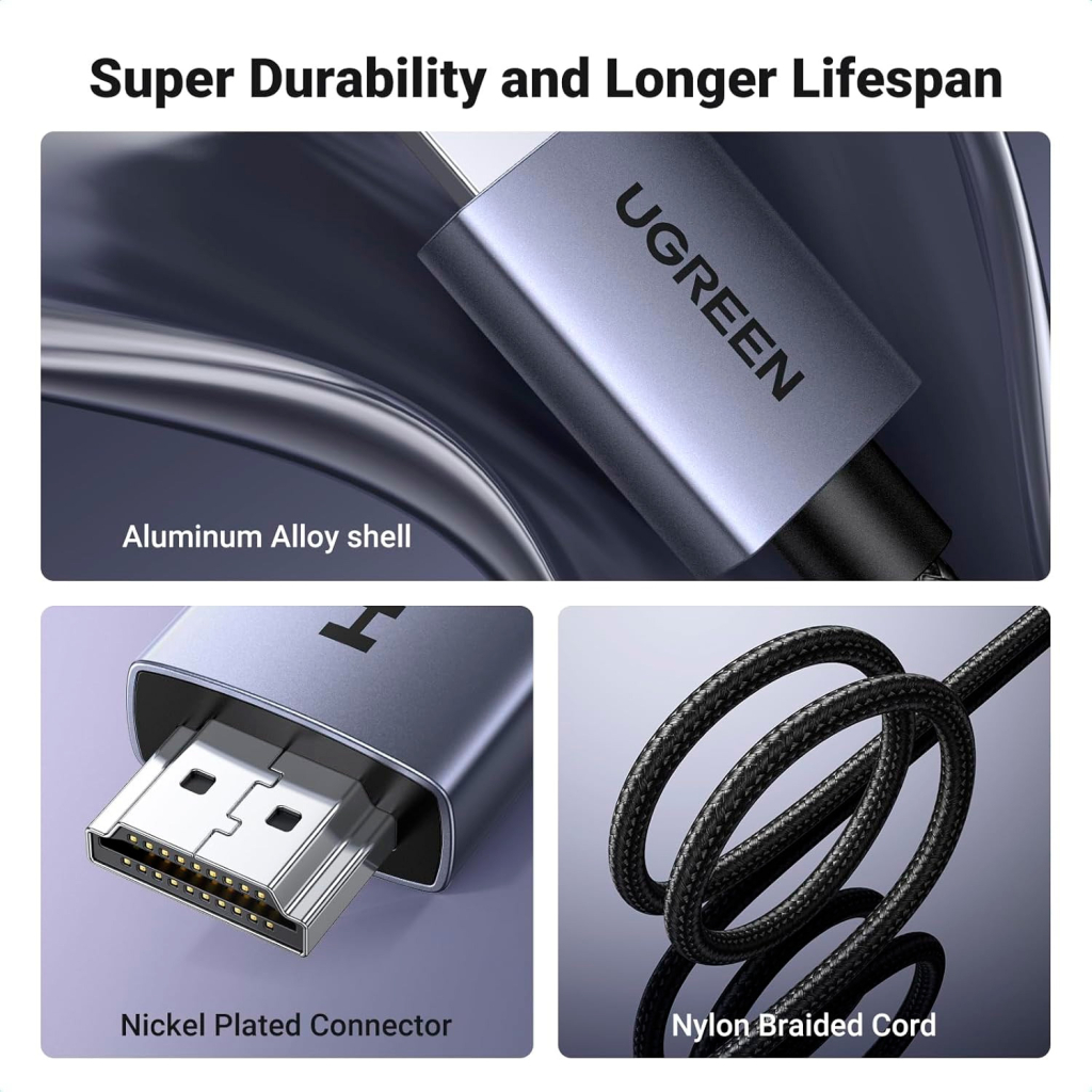 Кабель мультимедійний HDMI M to HDMI M 3.0m V2.0 4K60Hz HD153 black Ugreen (25300) - фото 5 Кабель мультимедійний HDMI M to HDMI M 3.0m V2.0 4K60Hz HD153 black Ugreen (25300) - фото 5