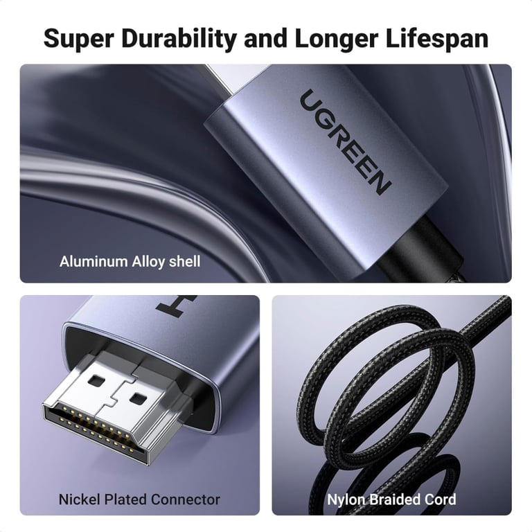 Кабель мультимедійний HDMI M to HDMI M 3.0m V2.0 4K60Hz HD153 black Ugreen (25300) - фото 5