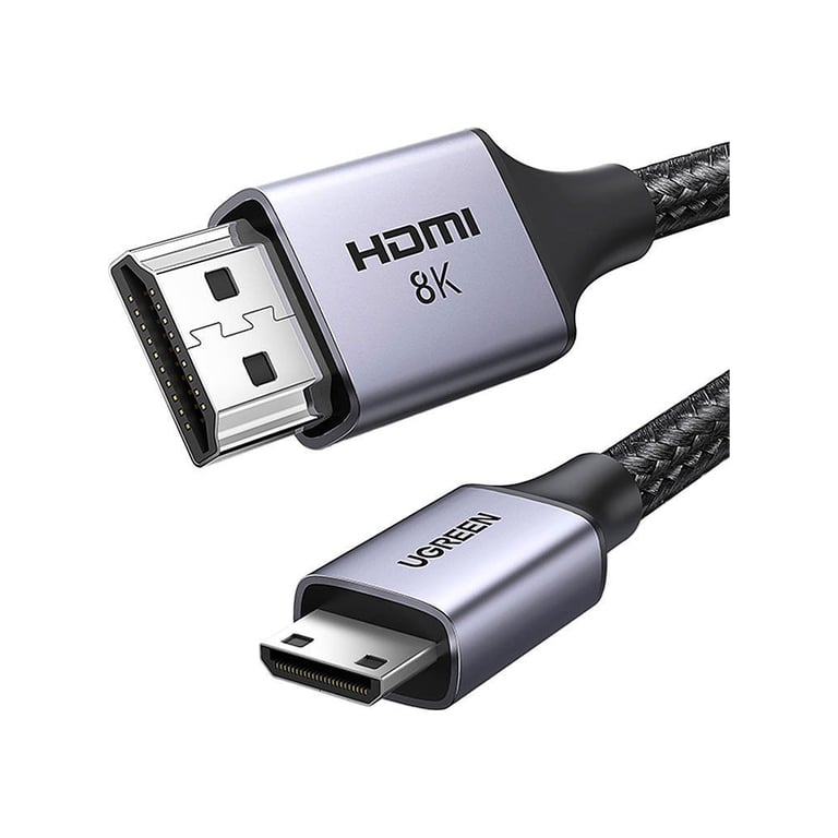 Кабель мультимедійний HDMI M to HDMI mini M 1.0m 8K HD163 black UGREEN (15514) - фото 1