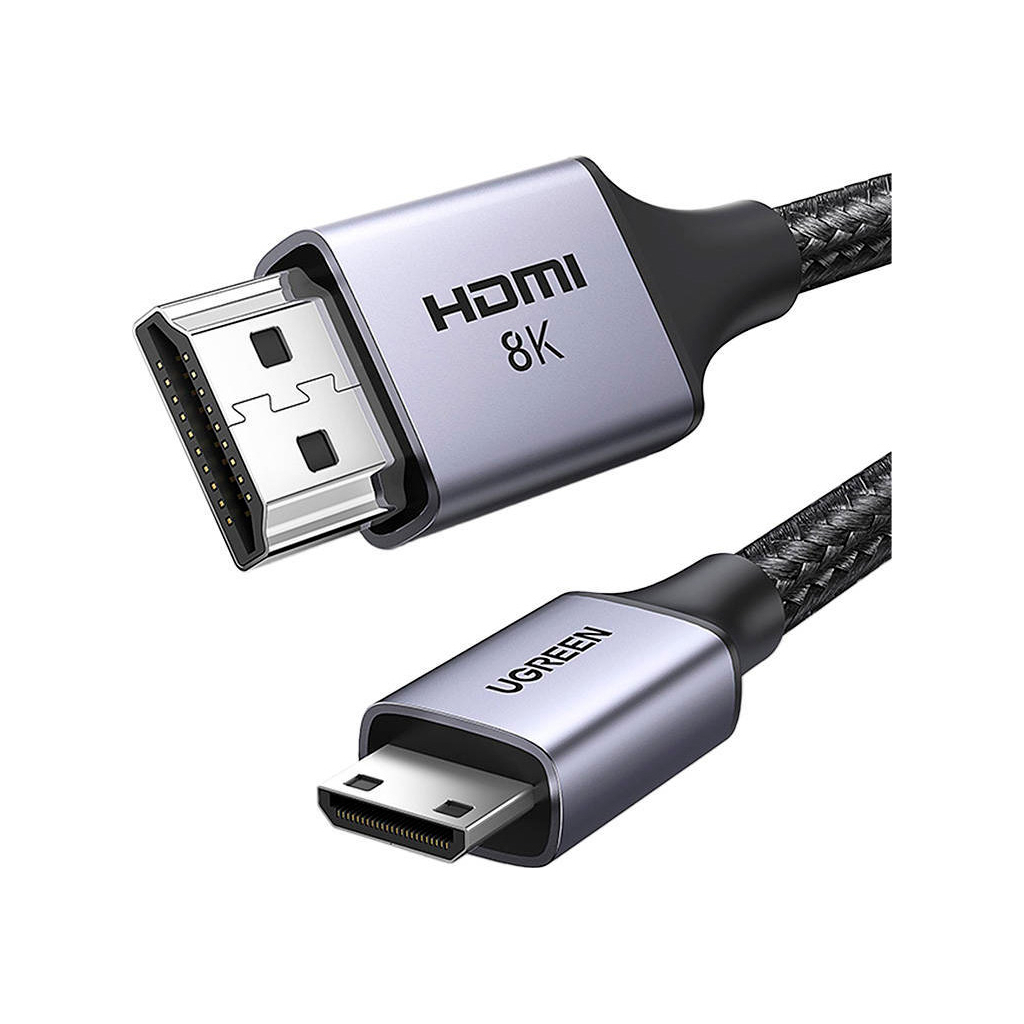 Кабель мультимедійний HDMI M to HDMI mini M 2.0m 8K HD163 black UGREEN (15515)