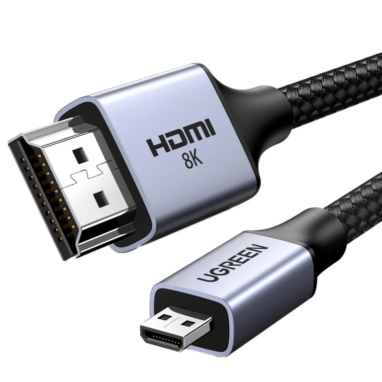 Кабель мультимедійний HDMI M to HDMI micro M 2.0m V2.1 8K60Hz HD164 black Ugreen (15517) - фото 1