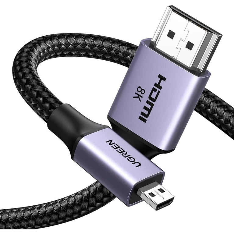 Кабель мультимедійний HDMI M to HDMI micro M 2.0m V2.1 8K60Hz HD164 black Ugreen (15517) - фото 2