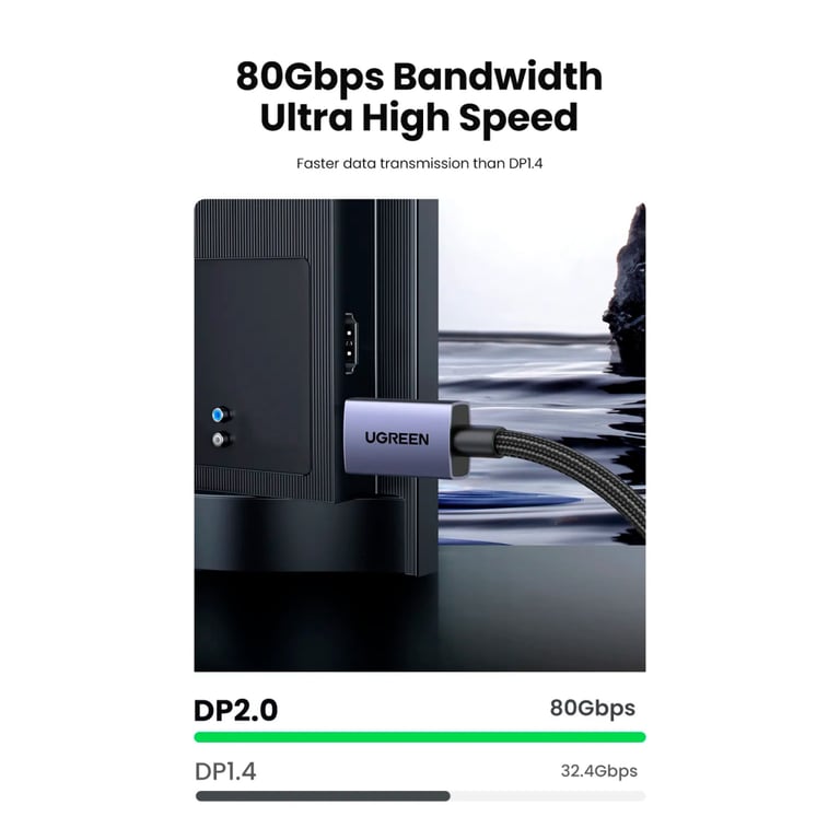 Кабель мультимедійний DisplayPort M to DisplayPort M 1.0m 16K DP118 black Ugreen (15383) - фото 7