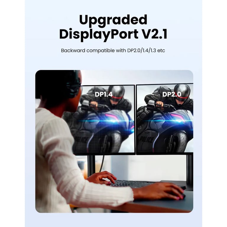 Кабель мультимедійний DisplayPort M to DisplayPort M 1.0m 16K DP118 black Ugreen (15383) - фото 9