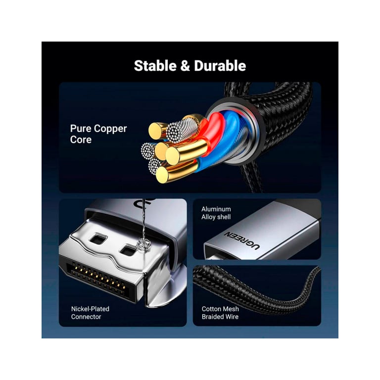 Кабель мультимедійний DisplayPort M to HDMI M 1.0m V2.0 4K60Hz DP119 black Ugreen (15773) - фото 8