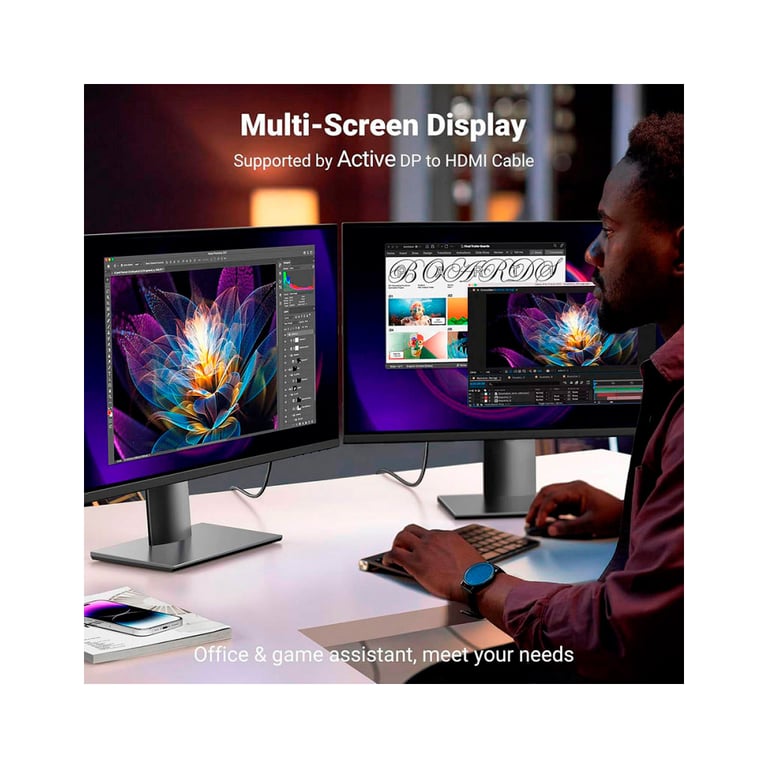 Кабель мультимедійний DisplayPort M to HDMI M 1.0m V2.0 4K60Hz DP119 black Ugreen (15773) - фото 9