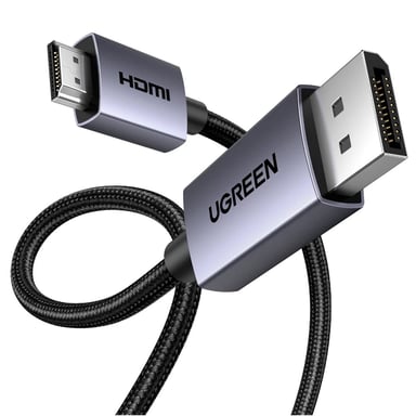Кабель мультимедійний DisplayPort M to HDMI M 2.0m V2.0 4K30Hz DP125 black Ugreen (35842) - фото 1