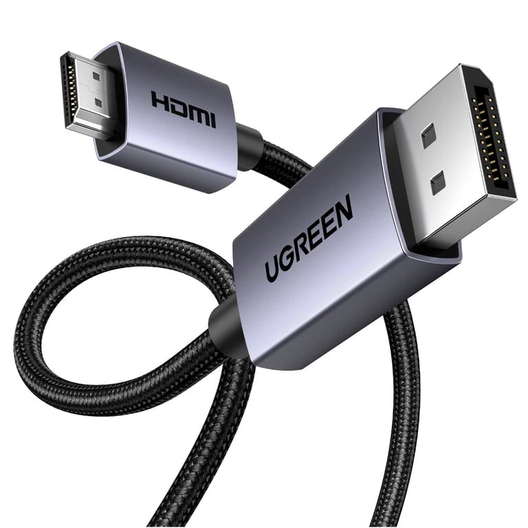 Кабель мультимедійний DisplayPort M to HDMI M 2.0m V2.0 4K30Hz DP125 black Ugreen (35842) - фото 1