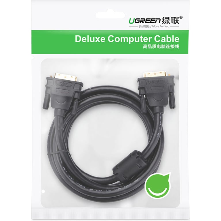 Кабель мультимедійний DVI M to DVI M 2.0m 24+1pin DV101 black Ugreen (11604) - фото 2