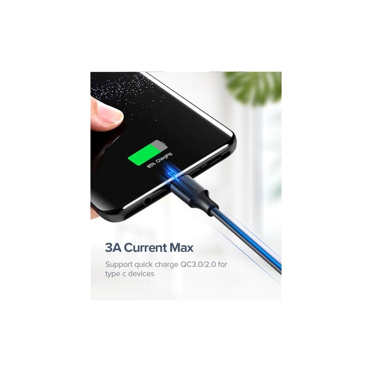 Дата кабель USB 2.0 AM to USB-C 0.25m 3A US287 black Ugreen (60114) - фото 5