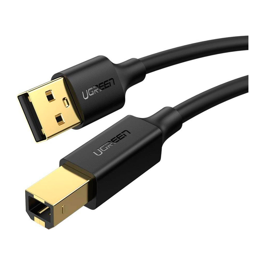 Кабель для принтера USB 2.0 AM/BM 3.0m US135 black Ugreen (10351) - фото 2 Кабель для принтера USB 2.0 AM/BM 3.0m US135 black Ugreen (10351) - фото 2