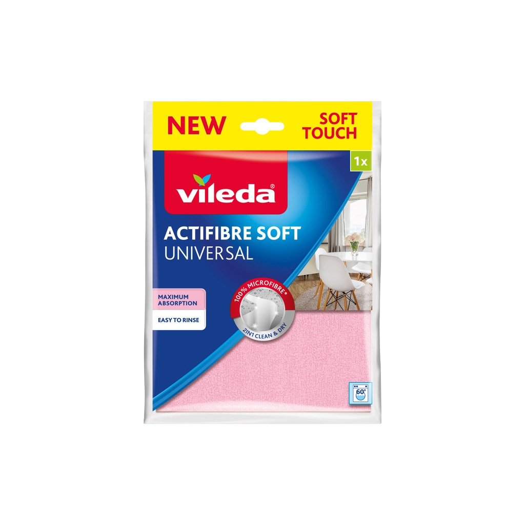 Серветки для прибирання Vileda Actifibre Soft З мікрофібри 1 шт. (4023103240834) Серветки для прибирання Vileda Actifibre Soft З мікрофібри 1 шт. (4023103240834)