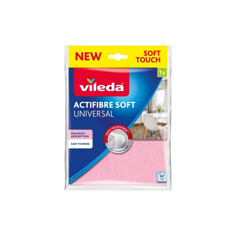 Серветки для прибирання Vileda Actifibre Soft З мікрофібри 1 шт. (4023103240834) - фото 1