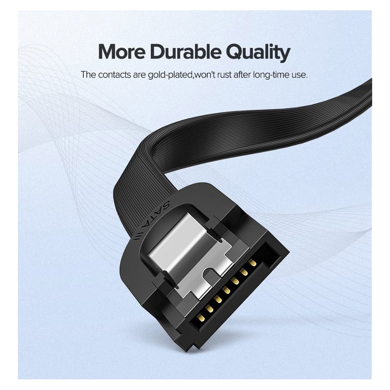 Кабель для передачі даних SATA 3 Data Cable 0.5m 90° corner US217 Black UGREEN (30797) - фото 3