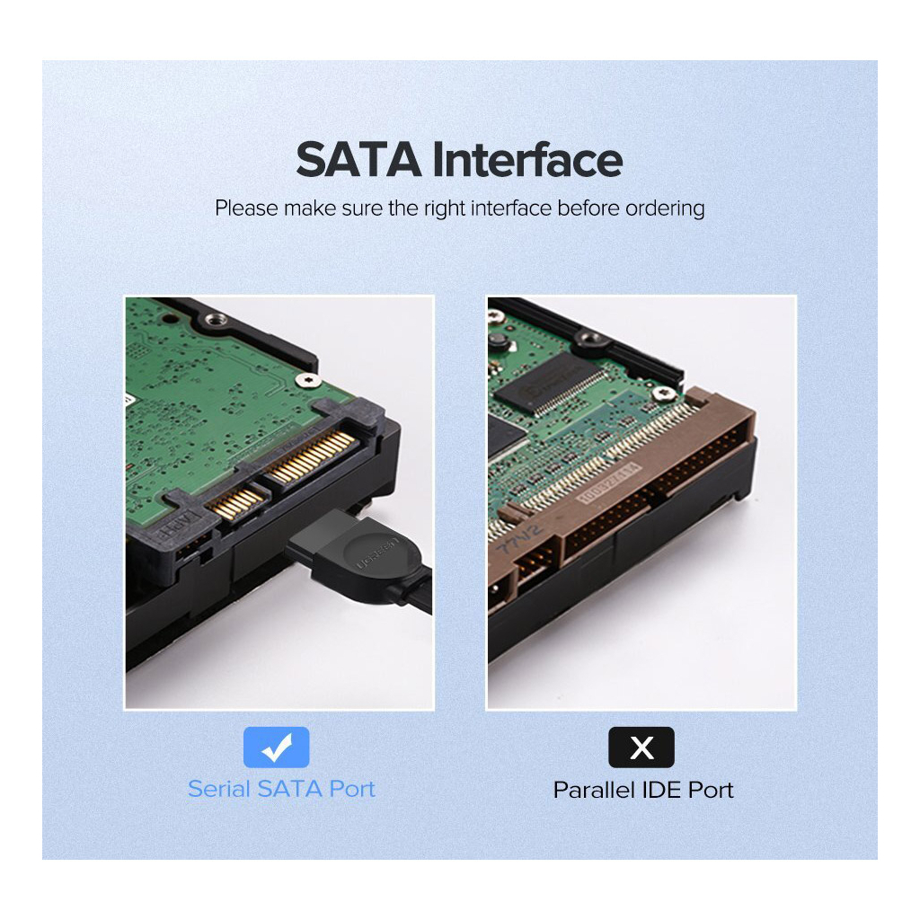 Кабель для передачі даних SATA 3 Data Cable 0.5m 90° corner US217 Black UGREEN (30797) - фото 7 Кабель для передачі даних SATA 3 Data Cable 0.5m 90° corner US217 Black UGREEN (30797) - фото 7