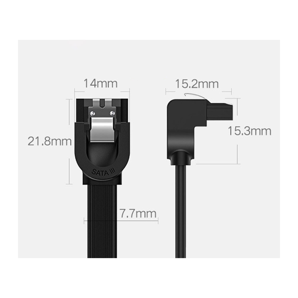 Кабель для передачі даних SATA 3 Data Cable 0.5m 90° corner US217 Black UGREEN (30797) - фото 8 Кабель для передачі даних SATA 3 Data Cable 0.5m 90° corner US217 Black UGREEN (30797) - фото 8