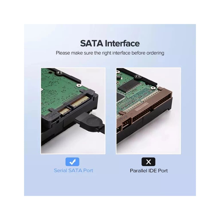 Кабель для передачі даних SATA 3 Data Cable 0.5m US217 Black UGREEN (30796) - фото 7