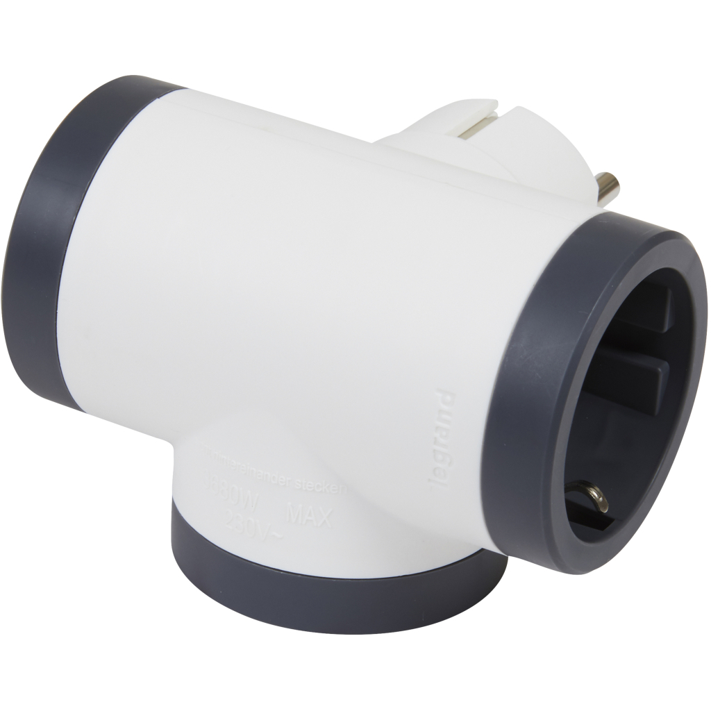 Мережевий розгалужувач Legrand ПРЕМІУМ 3х2К+З бокові розетки, колір Білий/Чорний (694520) Мережевий розгалужувач Legrand ПРЕМІУМ 3х2К+З бокові розетки, колір Білий/Чорний (694520)