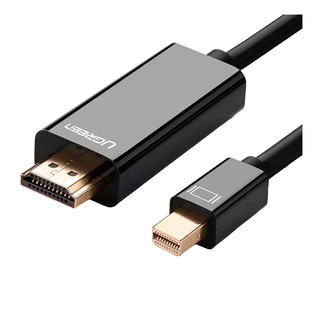 Кабель мультимедійний miniDisplayPort M to HDMI M 1.5m MD101 4K black UGREEN (20848) Кабель мультимедійний miniDisplayPort M to HDMI M 1.5m MD101 4K black UGREEN (20848)
