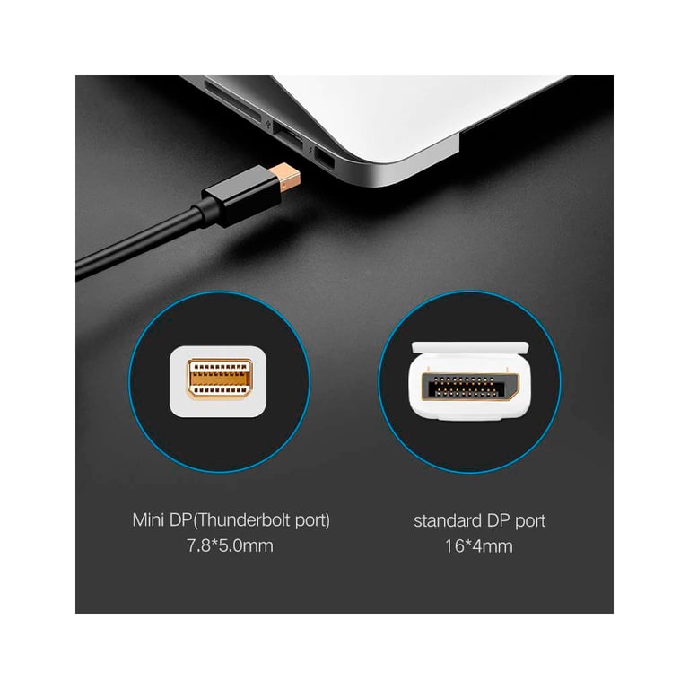 Кабель мультимедійний miniDisplayPort M to DisplayPort M 1.5m MD105 black Ugreen (10477) - фото 3