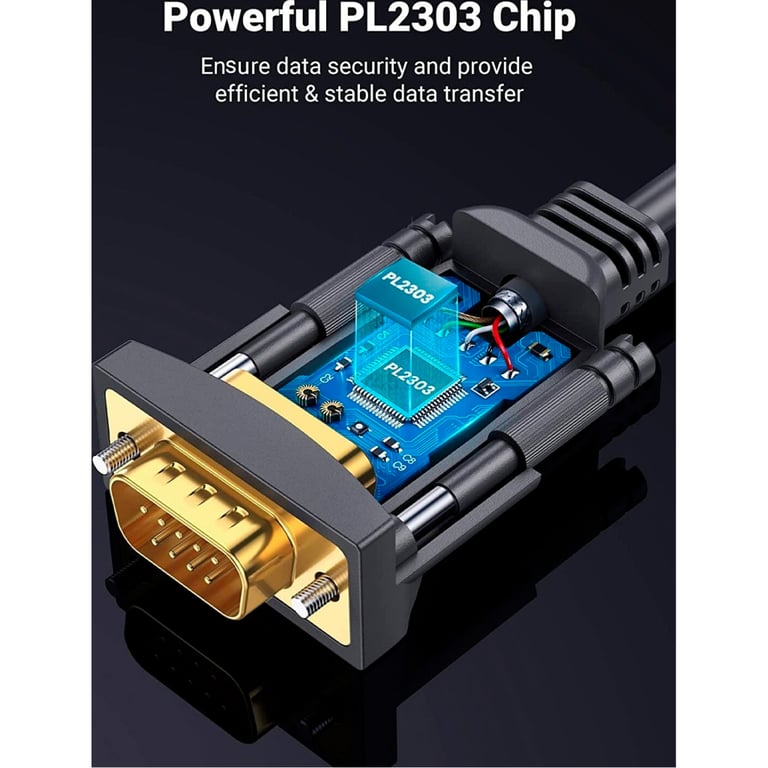 Кабель для передачі даних USB to COM M 1.5m DB9 RS-232 CR104 black Ugreen (20211) - фото 6