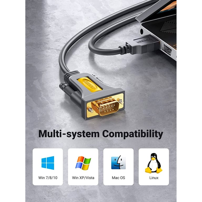 Кабель для передачі даних USB to COM M 1.5m DB9 RS-232 CR104 black Ugreen (20211) - фото 9
