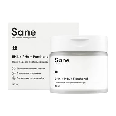 Патчі для обличчя Sane Пілінг-педи для проблемної шкіри 60 шт. (4820266832063) - фото 1