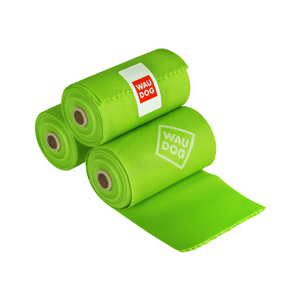 Пакети для собак Waucat Біорозкладні МАКСІ 22х33 см 20 рул (300 шт) (9945) - фото 1