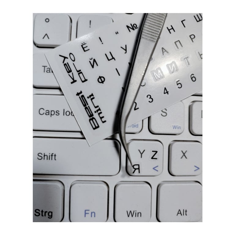 Наклейка на клавіатуру BestKey mini Pro 3,5х3мм, прозора основа, 70, чорний (BKmPRO/BlacTr/054) - фото 2