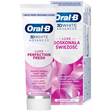 Зубна паста Oral-B 3D White Advanced Luxe Perfection Прохолода м%27яти та евкаліпту 75 мл (8700216922739)