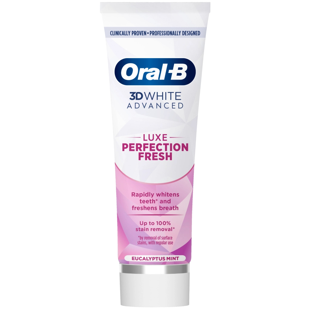 Зубна паста Oral-B 3D White Advanced Luxe Perfection Прохолода м'яти та евкаліпту 75 мл (8700216922739) - фото 3 Зубна паста Oral-B 3D White Advanced Luxe Perfection Прохолода м'яти та евкаліпту 75 мл (8700216922739) - фото 3