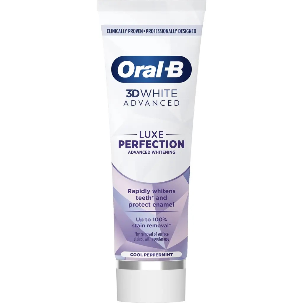 Зубна паста Oral-B 3D White Advanced Luxe Perfection Прохолода перцевої м'яти 75 мл (8700216922784) - фото 2 Зубна паста Oral-B 3D White Advanced Luxe Perfection Прохолода перцевої м'яти 75 мл (8700216922784) - фото 2