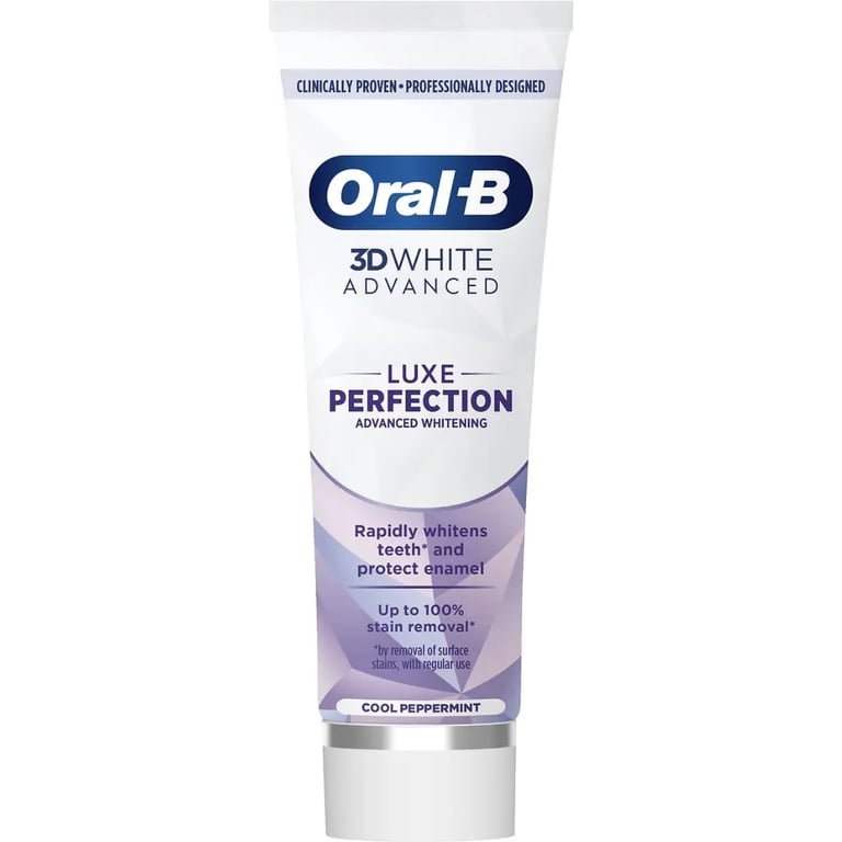 Зубна паста Oral-B 3D White Advanced Luxe Perfection Прохолода перцевої м'яти 75 мл (8700216922784) - фото 2